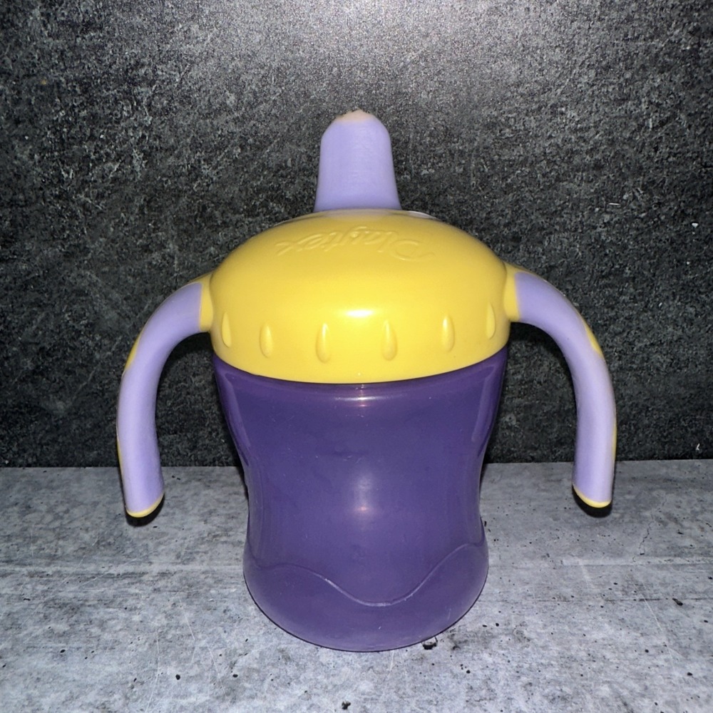 Playtex First Sipster sippy cup two handles purple yellow 7 oz 207 ml VTG 2003